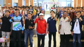 Wakil Wali Kota Padang Maigus Nasir membuka pertandingan cabang olahraga e-sport Porprov XVI Sumbar 2026 di Bagindo Aziz Chan Youth Center (10/10/2026). (Foto: Pemko Padang)