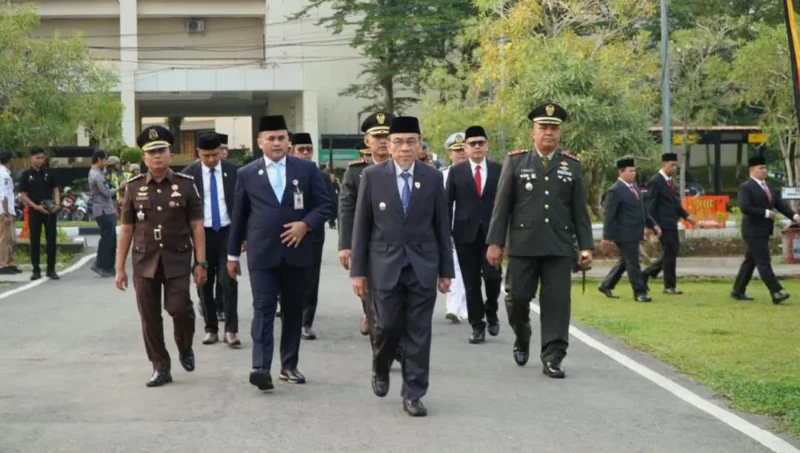 Wakil Wali Kota Padang Maigus Nasir saat Upacara Peringatan Hari Kesaktian Pancasila tingkat Kota Padang di Lapangan Upacara Balai Kota Padang, Aie Pacah, Kamis (1/10/2026). (Foto: Pemko Padang)