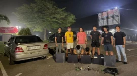 Satreskrim Polres Sijunjung menangkap pelaku pencurian aki tower telekomunikasi pada Kamis (8/10/2026) dini hari. (Foto: Polda Sumbar)