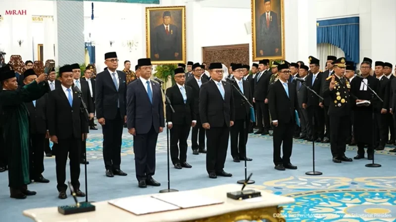 Presiden Prabowo Subianto melantik 18 pejabat di Istana Negara, Jakarta Pusat, Kamis (1/10/2026). (Foto: Ist)
