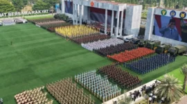 Presiden Prabowo Subianto meresmikan 204 satuan baru TNI pada HUT ke-81 TNI, Senin (5/10/2026). (Foto: BPMI Setpres)