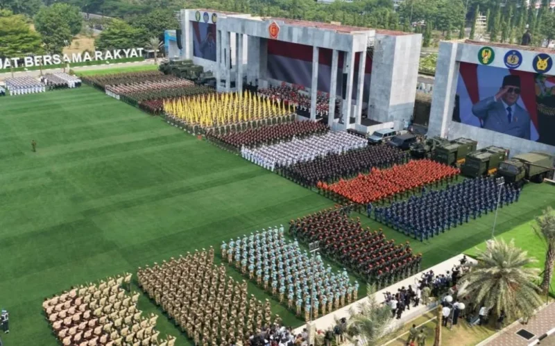 Presiden Prabowo Subianto meresmikan 204 satuan baru TNI pada HUT ke-81 TNI, Senin (5/10/2026). (Foto: BPMI Setpres)