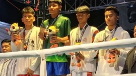 Rahmad Ramdhan, petinju binaan Luki Boxing Camp Padang meraih medali perak pada Porprov XVI Sumbar 2026. (Foto: Ist)