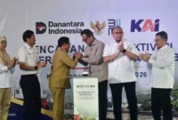 Pencanangan Reaktivasi Jalur Kereta Api di Sumbar bertempat di Stasiun Kereta Api Kayu Tanam, Kabupaten Padang Pariaman, Selasa (27/10/2026). (Foto: Diskominfo Padang Pariaman)