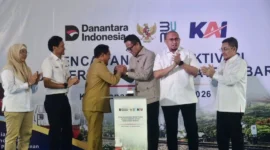 Pencanangan Reaktivasi Jalur Kereta Api di Sumbar bertempat di Stasiun Kereta Api Kayu Tanam, Kabupaten Padang Pariaman, Selasa (27/10/2026). (Foto: Diskominfo Padang Pariaman)