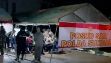 Satbrimob Polda Sumbar menyiagakan posko kesehatan dan SAR di Lumin Park, Padang. (Foto: Polda Sumbar)