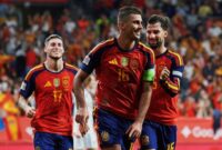 Pemain Spanyol merayakan gol ke Republik Ceko di UEFA Nations League 2026/2027. (Foto: IG @sefutbol) 