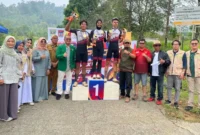 Tim Balap sepeda Kota Padang meraih emas Cross Country Relay Porprov XVI Sumbar 2026. (Foto: Pemko Padang)