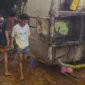Truk CPO terguling di Singuntur Mudo, Kecamatan Koto XI Tarusan, Pessel (Foto: Ist)