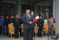 Wakil Wali Kota Payakumbuh Elzadaswarman bertindak sebagai inspektur upacara peringatan Hari Kesaktian Pancasila 2026 di halaman Kantor Wali Kota Payakumbuh, Kamis (1/10/2026). (Foto: MC Payakumbuh)