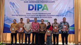 Wali Kota Pariaman Yota Balad saat Rapat Koordinasi Antarinstansi dan Penyerahan DIPA Dana Tugas Perbantuan di Arch Hotel Bogor, Jawa Barat, Senin (5/10/2026). (Foto: Diskominfo Pariaman)