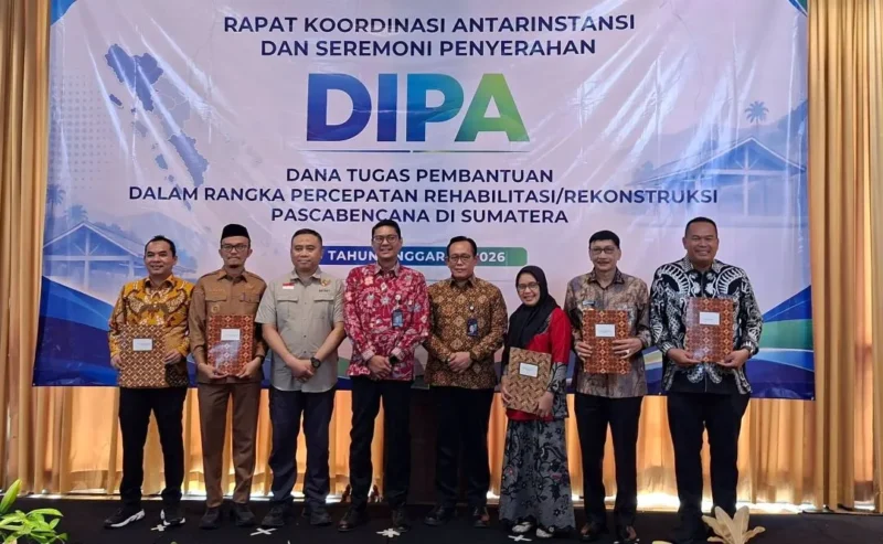 Wali Kota Pariaman Yota Balad saat Rapat Koordinasi Antarinstansi dan Penyerahan DIPA Dana Tugas Perbantuan di Arch Hotel Bogor, Jawa Barat, Senin (5/10/2026). (Foto: Diskominfo Pariaman)
