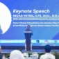Wamenkomdigi Nezar Patria menyampaikan keynote speech sekaligus membuka acara Peningkatan Kompetensi dan Pengembangan Diri di Lingkungan Lembaga Sensor Film di Aston Bogor, Jawa Barat, Jumat (23/10/2026). (Foto: Pey HS/Komdigi)