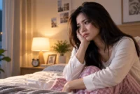 Ilustrasi Wanita sulit tidur. (Foto: AI Generated)
