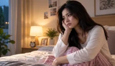 Ilustrasi Wanita sulit tidur. (Foto: AI Generated)
