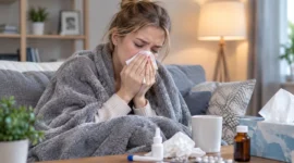 Ilustrasi wanita yang mengalami gejala flu. (Foto: AI Generated)