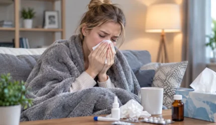 Wanita terkena flu