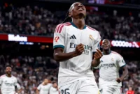 Pemain Real Madrid Yan Diomande merayakan gol ke gawang Villarreal dalam lanjutan Liga Spanyol, Minggu (11/10/2026). (Foto: IG @realmadrid)